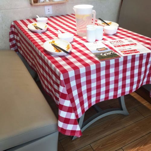 Jixin4you Tablecloth, Table Cover, New Year's, Dinner Table Cover, Quick-Drying, Washable, Stylish, Beautiful, Plaid, Rectangular, Suitable for Restau