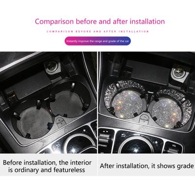 Car Cup Pad Soft Rhinestone Universal Flexible Thick Design Car Glass Mat for Indoor