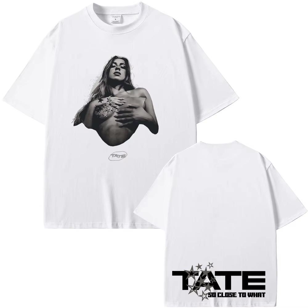 Tate McRae So Close To What Miss Possessive 2025 T-shirts Men Women Fashion Vintage Oversized Short Sleeve Cotton Male T Shirts
