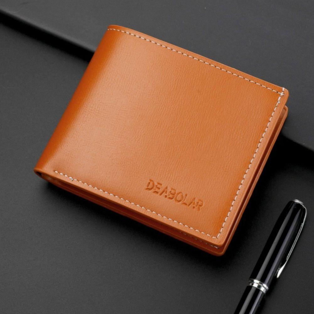 New PU Leather Men Short Wallet Folding Design Large Capacity Credit Card Holder Thin Style Card Packs Men Women