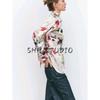 Spring New Women's Clothing Fashion Casual Retro Florals Print Silk Satin Texture Loose Shirt 2483194