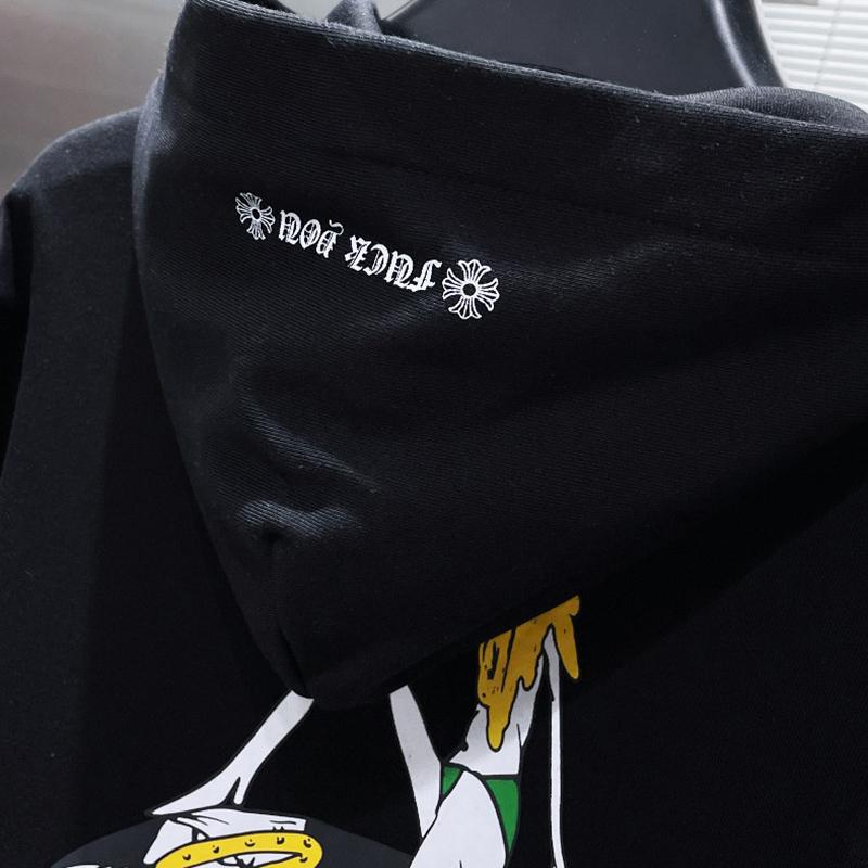 8398 CHROME HEARTS 2025 New Spring and Autumn Plus-size Thin Style Classic Style Logo Hooded Sweatshirt for Couples