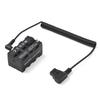 D Tap to Double Sided NP F550 570 770 970 Dummy Battery Power Adapter with 5 12V Type C Output Flexible Spring Cable