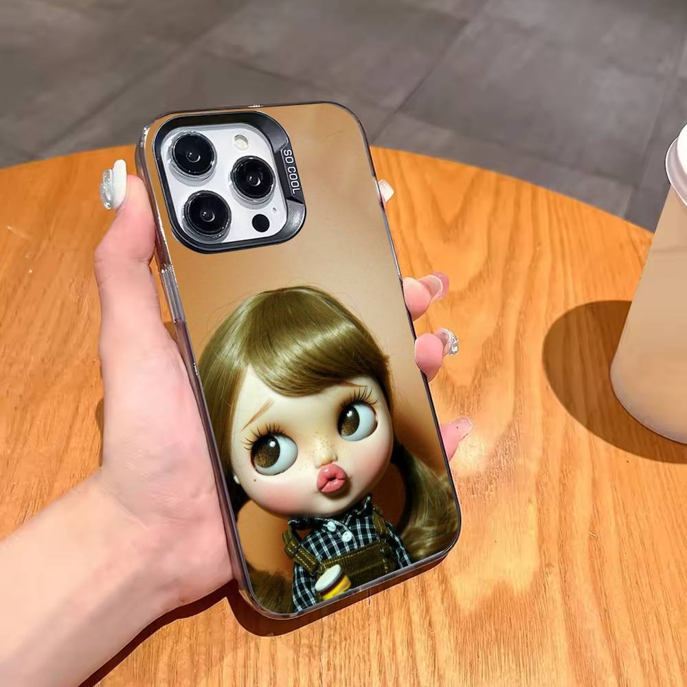 Adorable D-Doll B-BlytheS Phone Case For iPhone17,16,15,14,13,12,11,Pro,MAX White Matte Shockproof Cover