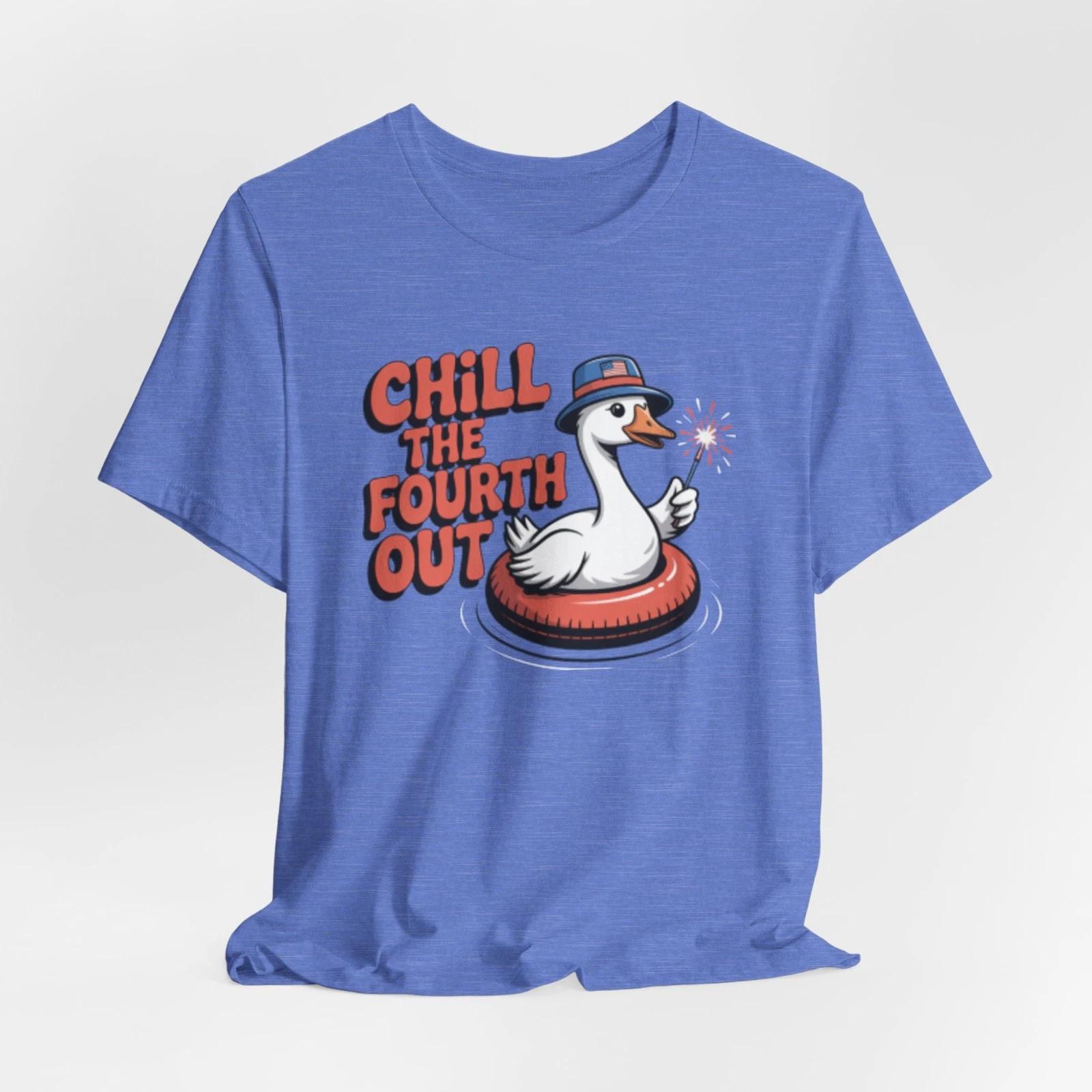 Chill the Fourth Out Duck Tee | Fourth of July Patriotic T-Shirt 4XL