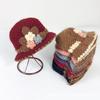 Flower Bucket Hat for Adult Outdoor Sports Wide Brim Autumn Knit Fisherman Hat