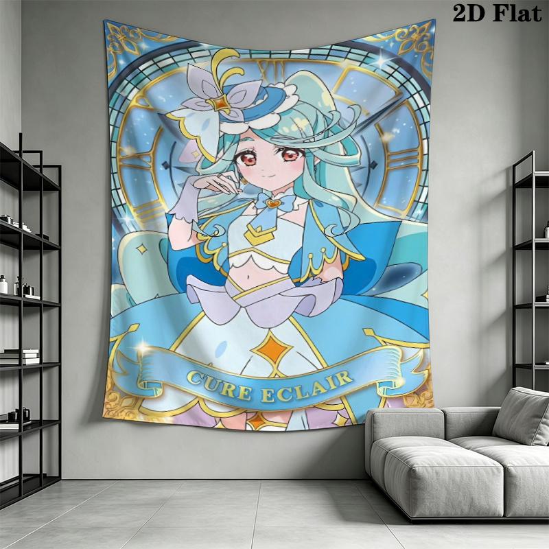 Pretty Cure Wall Tapestry Aesthetic Wall Hanging Printed Fabric Blanket Decorative Tapestries for Bedroom Living Room Home Decor