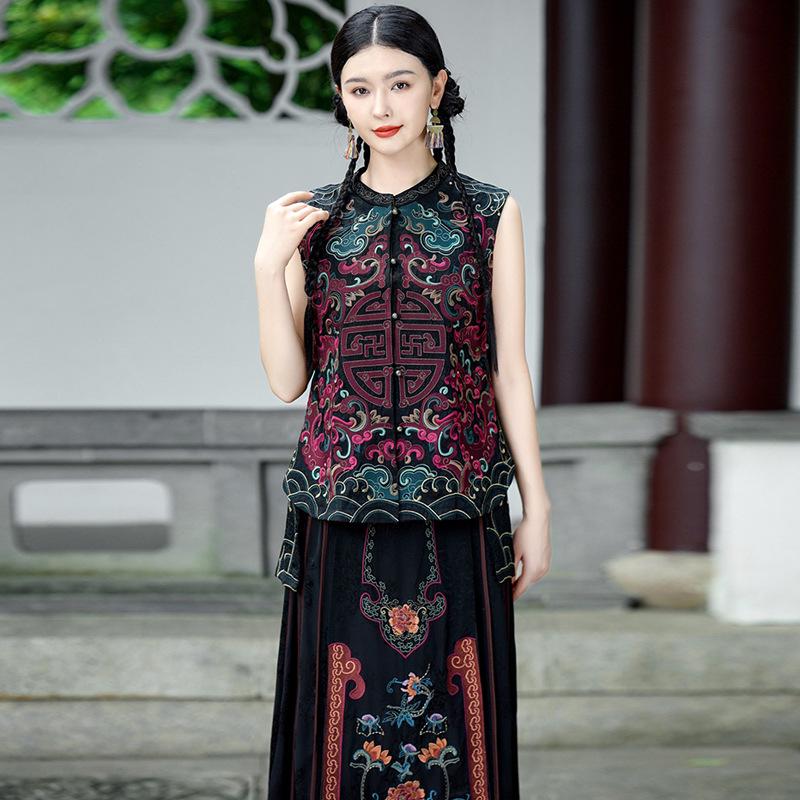 Ethnic Style Women's Sleeveless Embroidered Vest Jacket