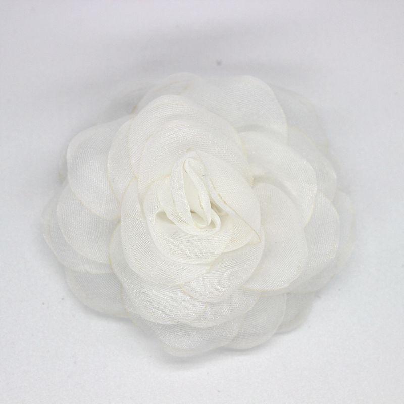 Elegant High-End Silk Camellia Brooch for Ladies