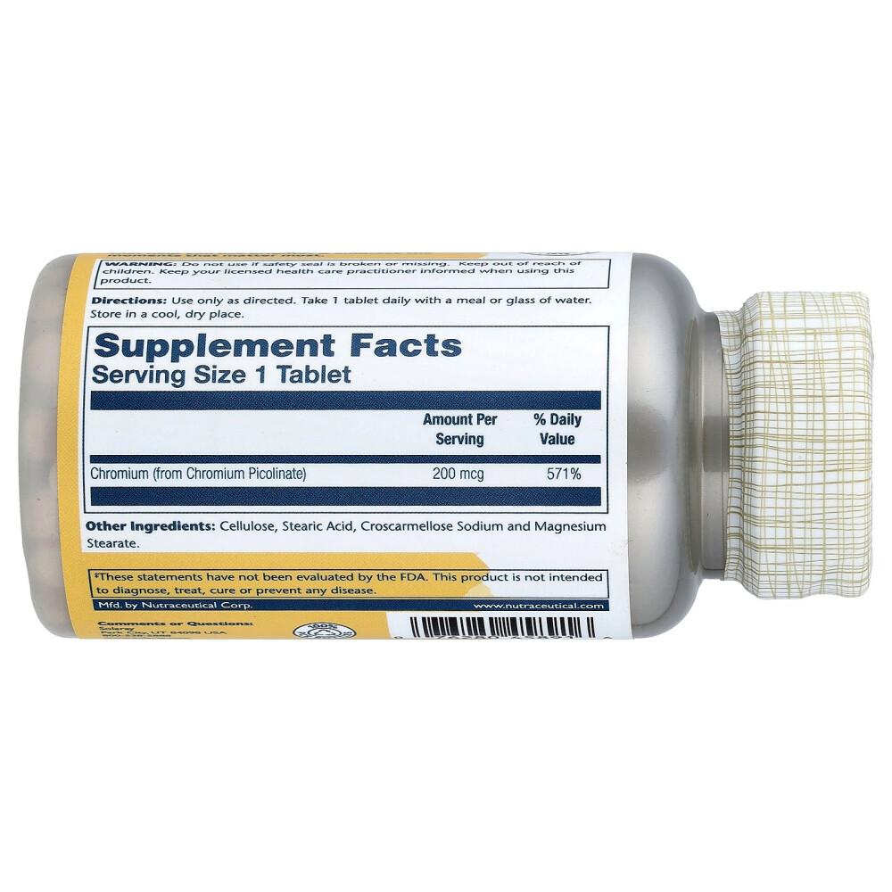 Solaray Chromium Picolinate 200mcg, 200 Tablets