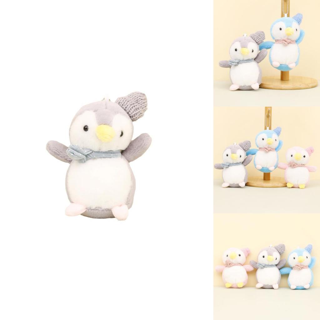 Cute Plush Penguin Keychain Soft Adorable Stuffed Animal With Hat For Bags Or Keys