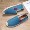Red Summer Fisherman Shoes Men Breathable Linen Casual Shoes Man Flats Lightweight Comfy Lazy Shoes For Men Zapatos Para Hombre