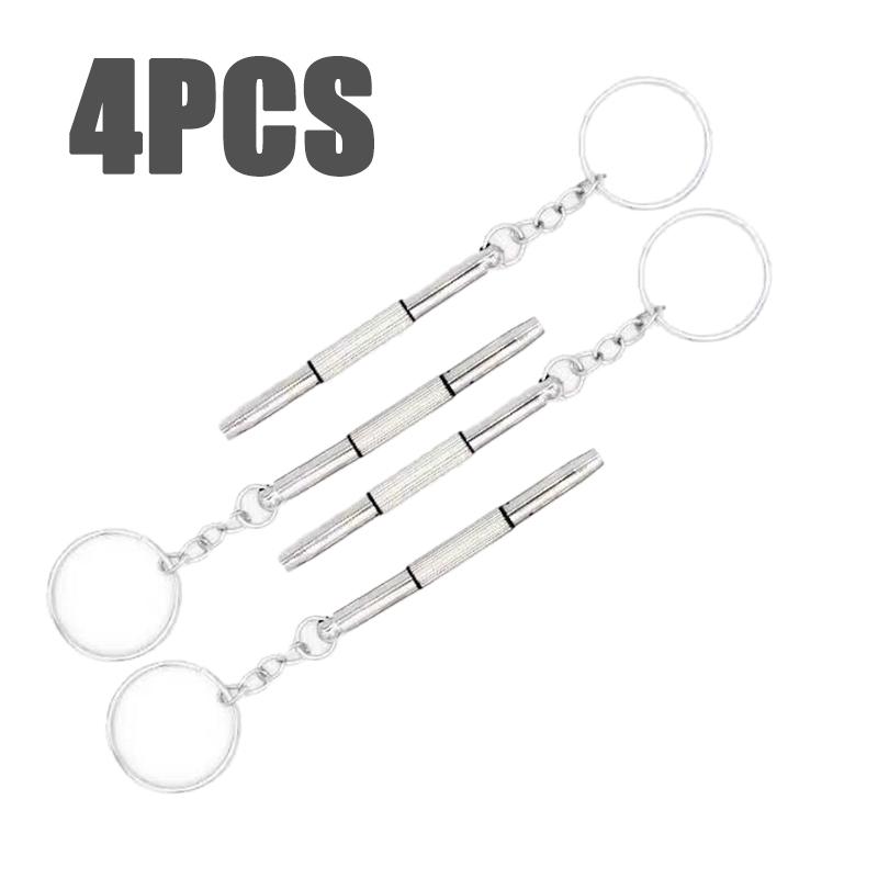 1-20PC Mini 3 In1 Screwdriver Multifunctional Precision Repair Eyeglass Screwdriver With Keychain Watch Repair Kit Tools