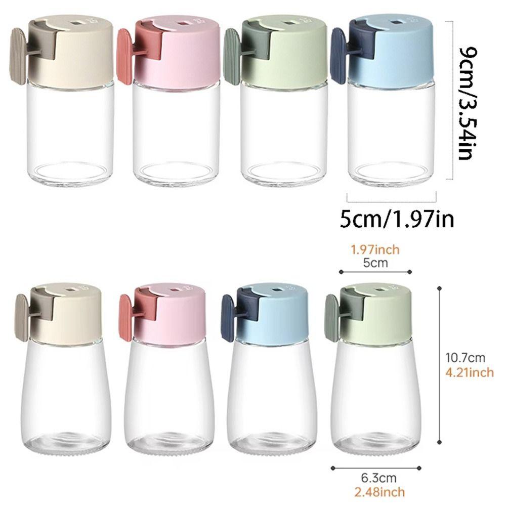 4Pcs Press Type Quantitative Salt Glass Bottle 0.5g Sealed Condiment Jars  Cumin Powder