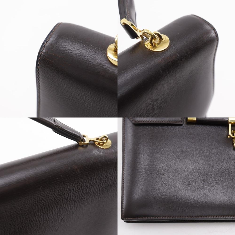 Hermes Paronniere Handtasche vintage Braun Box carf Damen Gebraucht