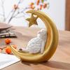 Animal Sculptures Sheep Sleepings On Crescents Moon Figurines Table Ornament Resin Moon Sheep Statue Home Office Decors