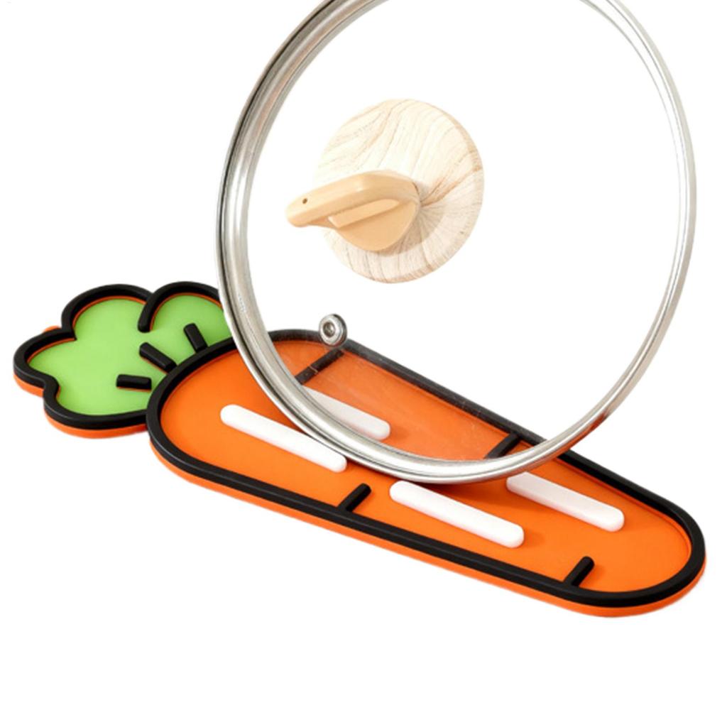 PVC Kitchen Spatula Holders Spoon Fork Rack Shelf Pot Lid Organizer Chopsticks Spoon Rest Pad Carrot Shape Dish Drying Mat