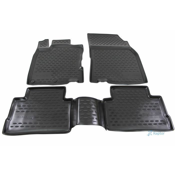 Tapis De Sol En Caoutchouc 3D Exclusif - J&;J AUTOMOTIVE - Nissan Qashqai J11 - Noir - Sur Mesure - Antidérapant