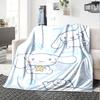 1 szt. Koc z imieniem Cinnamoroll Lekki flanelowy koc na sofę, łóżko, podróż, kemping, salon, biuro, kanapę, fotel