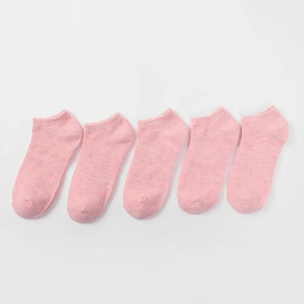 With Market Women's Ankle Socks 5 Pairs (Pink)
