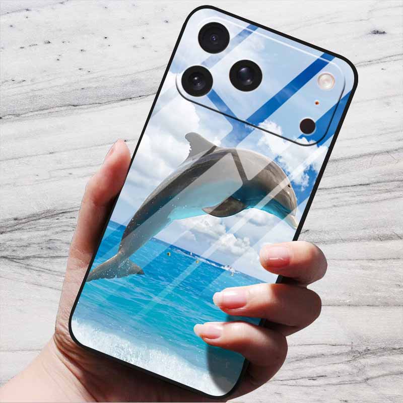Cute Case For iPhone 17 Pro Plus Capa 17 Pro Max Bumper Luxury Tempered Glass Hard Back Cover iPhone17 Air Funda Animal Patterns