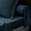 Drap plat en percale de coton 240 x 300 cm bleu nuit