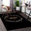 Ring of PowerCirth Script Polyester Office Carpet Chair Mats, Home Decor Dormitory Floor Protector with Anti-Skid Backing, Large Area Covera
