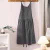 Japanese Korean Style Cotton Linen Apron with Custom Logo for Gardening, Cafe, and Kitchen Use