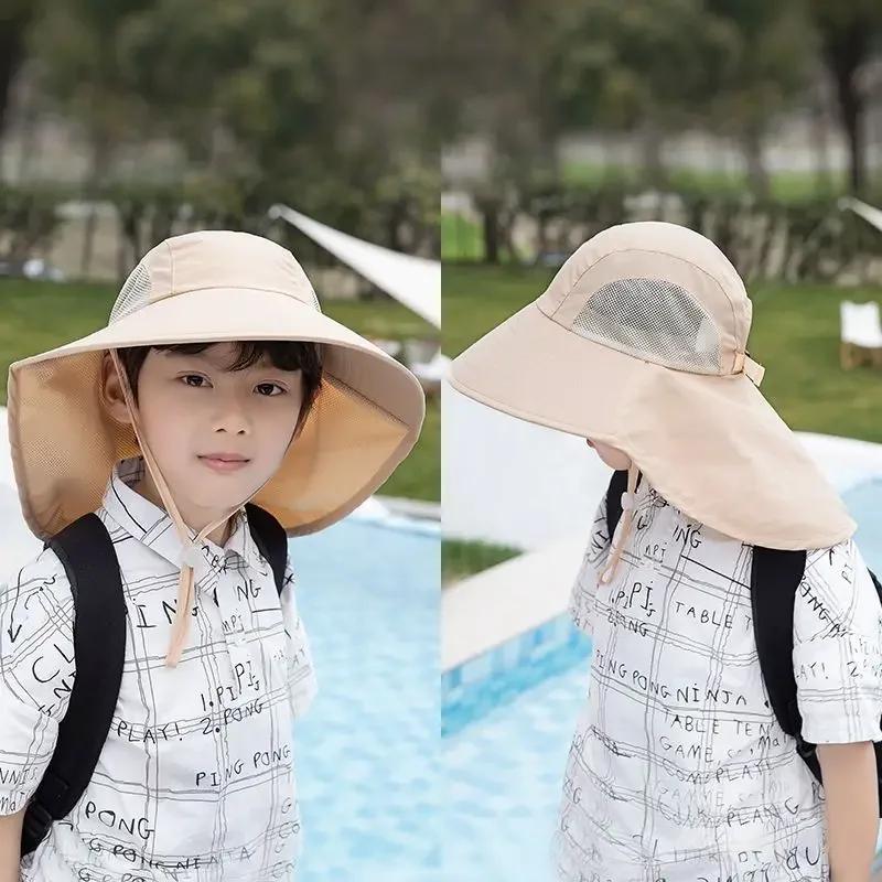 

Children Sun Hat Summer Kids Outdoor Neck Ear Cover Beach Caps Kids Travel Flap Cap For Children Boy Girl Y14604YY-3-12 years