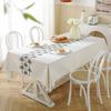 British Retro Cotton And Linen Dining Table Cloth Table Mat English Letter Plant Decorative Tablecloth Cover Cloth