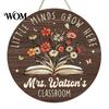 Farmhouse Classroom Sign Wooden Welcome for Door, to Our Round Smooth Surface Door Plaque Hanger, Front Hanging Sign, Back School Preschool Decoration