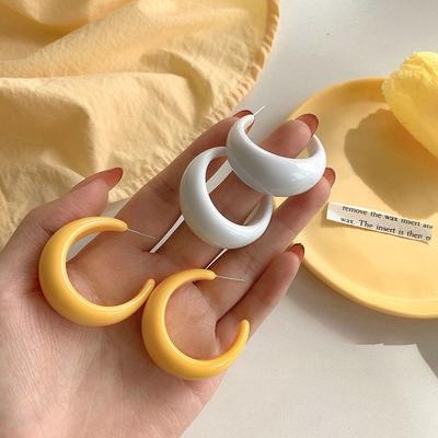 Acrylic Stud Earrings For Women C Shaped Big Round Circle Summer Beach Bohemia Earring Jewelry