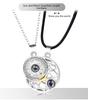 100 Sprachen Projektionsstein Sonne & Mond Paar Magnet Halskette Set
