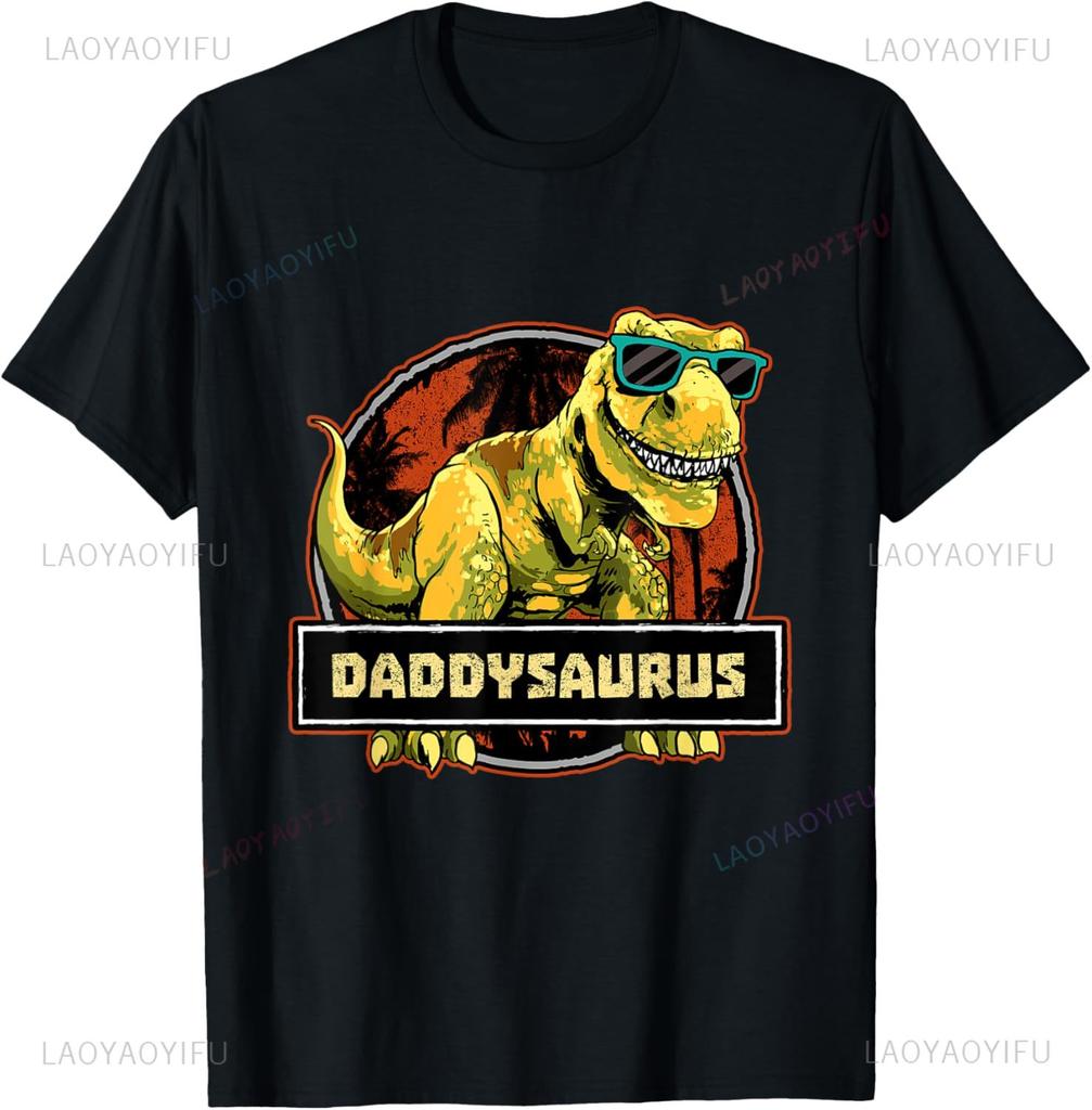 Daddysaurus Tröja Pappa Dinosaurie Födelsedag Fars Dag T Rex T-Shirt Unisex Sommar Streetwear Toppar Harajuku Camisas Streetwear