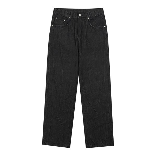 MARBETE Cracked Wide Denim Black