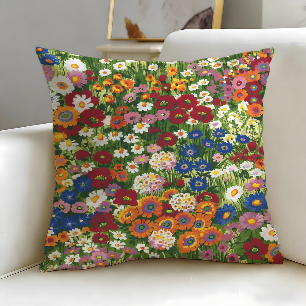 Cartoon style Pattern Cushion Cover Soft EasyWash Pillow Case Versatile for Couch Bed Travel and Office