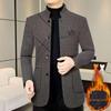 Herren Herbst/Winter Samt Slim Fit Stehkragen Jacke