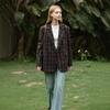 Du Family's Ace High-Intelligence Elite Plaid Double-Breasted Women's Blazer: 25 Autumn Casual Collection.