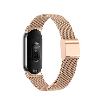 Strap for Xiaomi Band 8 Stainless Steel Bracelet Wristband Metal Rose Gold Silver Black