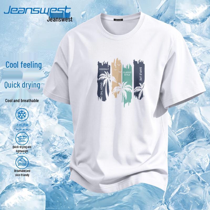 Jeanswest Men s 2026 Ice Silk Quick-Dry Casual Sport Short Sleeve T-Shirt M