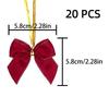 Mini Bow Red Gold Ornament Xmas Bowknots For Christmas Tree Gift Wrapping Wreath Wine Bottle Party Decoration Accessories