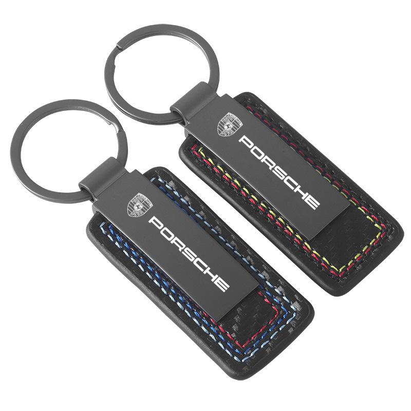 KSRQ6 3 color Car Keychain Logo Key Ring ChainPendant Gifts For Porsche Cayenne Panamera Macan 911 718 Taycan Boxster Cayman 918 Pajun