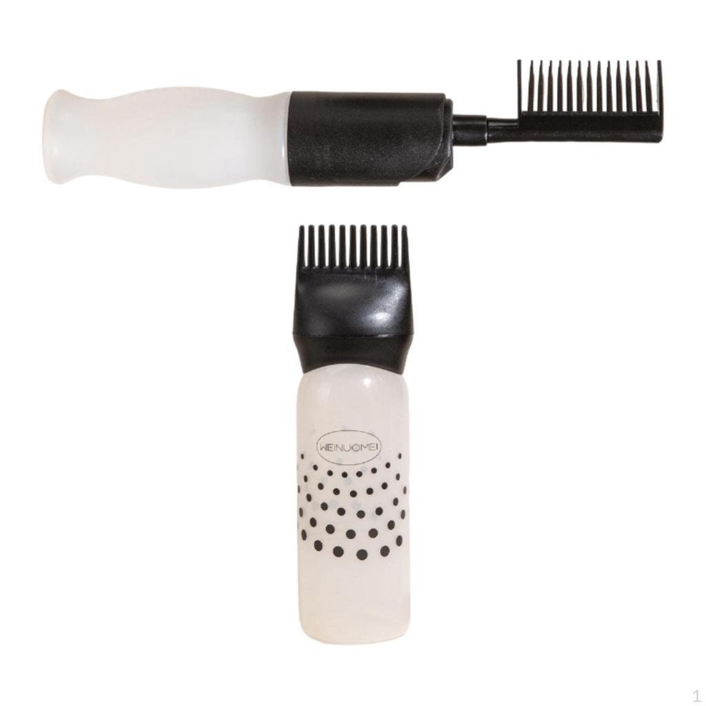 2 Pieces Comb Bottle Hair Oil Brush 120ml Refillable Dye