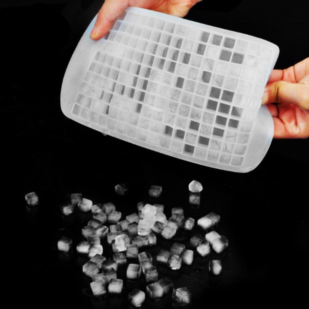 Reusable 160 Grid Ice Tray Silicone Ice Maker 1cm Ice Cube Square Ice Cube Mold  Summer