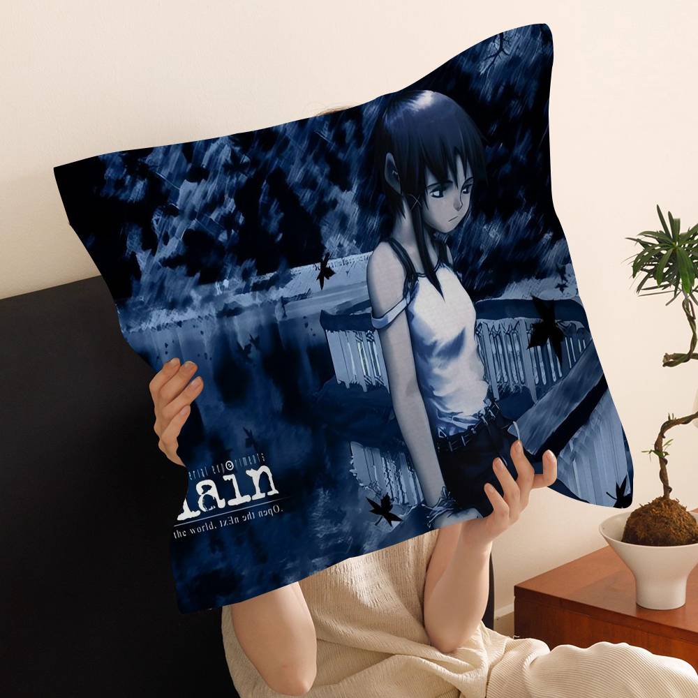 Anime Serial E-Experiments Lain Cushion Cover Polyester Sofa Cushions Decorative Throw Pillows Home Decoration Pillowcover