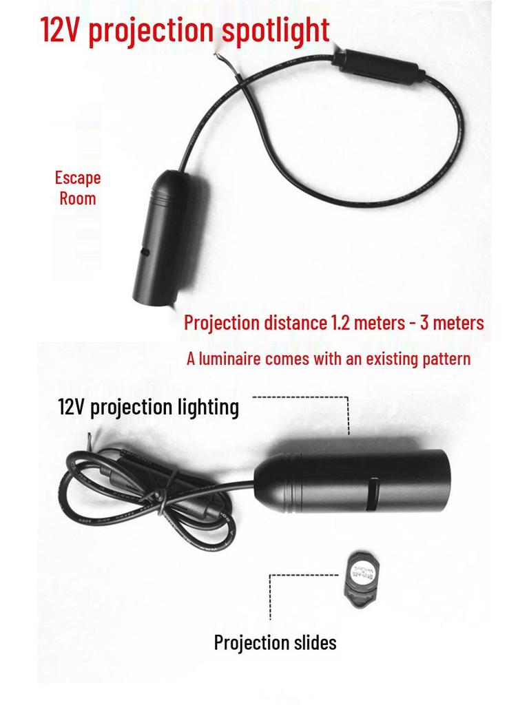 12V Escape Room Text Hint Arrow Projector Spotlight