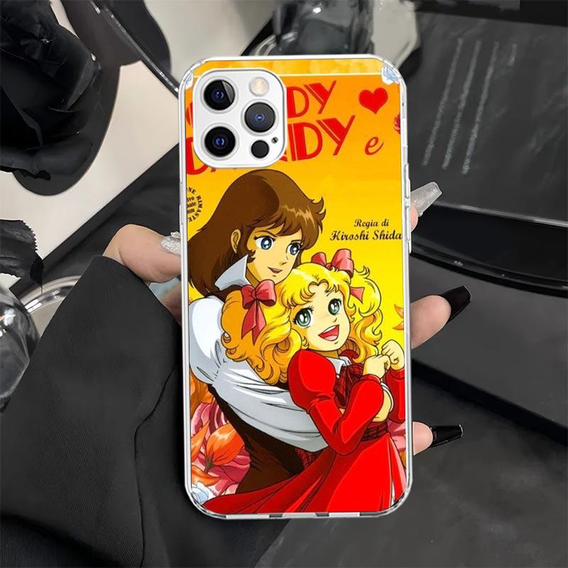 Candy 90s Anime Phone Case for iPhone 11 12 13 Mini 14 15 Plus 16 Pro Max 17 Air 16E 7 8 SE 17ProMax Soft Fundas Cover 11 12 13