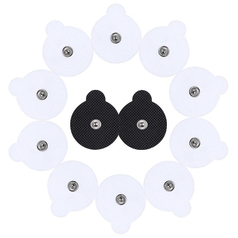 2 Stück 4 cm runde TENS-Gerät-Elektrodenpads für EMS-Muskelstimulator-Elektrotherapie Selbstklebende Pads Ersatz Wiederverwendbar