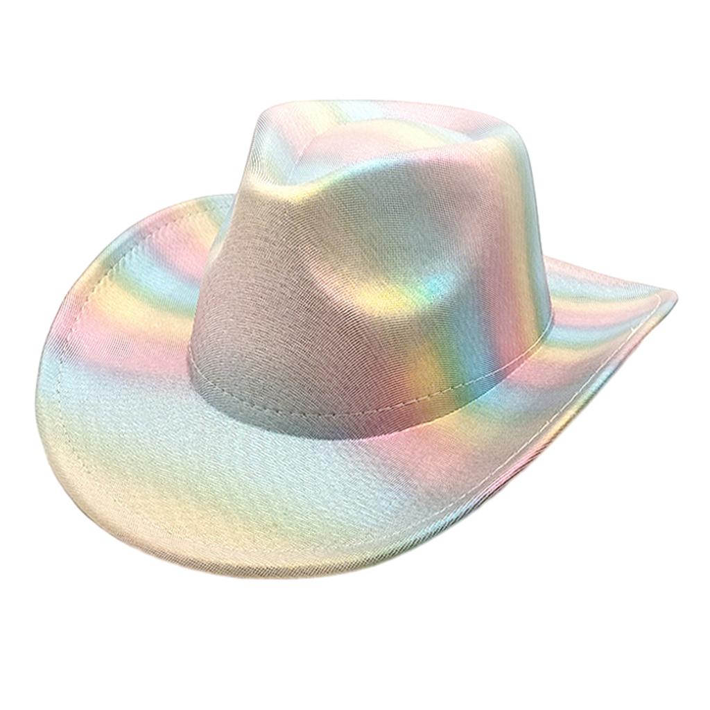Cowgirl Hat with Dainty Rainbow for Bachelorette Party Holiday Western Cowgirl Hat for Bride for Outdoor Birthday Party