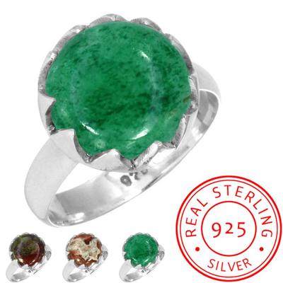 925 Sterling Silver Ring Women Gemstone Handmade Jewelry Anniversary Gift Dragon Blood Jasper Garnet In Limestone Kiwi Quartz Boho